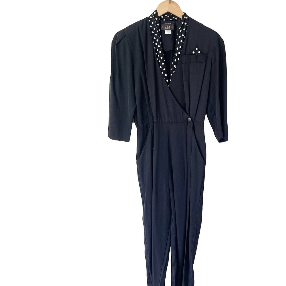 Vintage Black Polka Dot Jumpsuit
